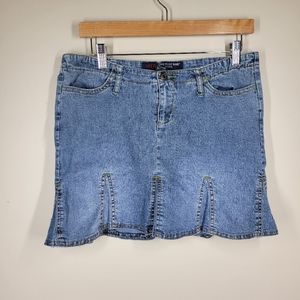 Vintage Y2K OTB One Tuff Babe Stretch Denim Mini Skirt 11 12 Juniors